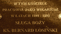 ŁOSIŃSKI Bernard Anthony - Commemorative plaque, parish church, Lipusz, source: www.lipusz.eu, own collection; CLICK TO ZOOM AND DISPLAY INFO