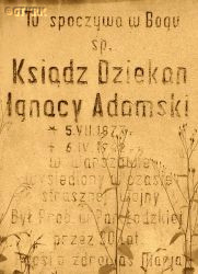 ADAMSKI Ignatius - Commemorative plaque, Łódź, source: www.wtg-gniazdo.org, own collection; CLICK TO ZOOM AND DISPLAY INFO