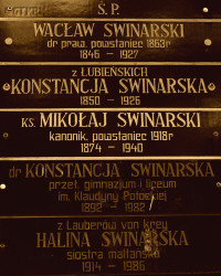 SWINARSKI-PORAJ Nicholas - Commemorative plaque (cenotaph), cemetery, Lubasz, source: www.wtg-gniazdo.org, own collection; CLICK TO ZOOM AND DISPLAY INFO