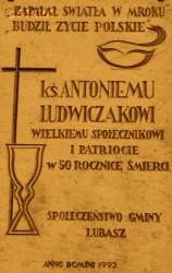 LUDWICZAK Anthony John - Commemorative plaque, Lubasz, source: www.wtg-gniazdo.org, own collection; CLICK TO ZOOM AND DISPLAY INFO