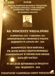 WRZALIŃSKI Vincent - Commemorative plaque, St James the Apostle parish church, Mąkoszyn, source: www.facebook.com, own collection; CLICK TO ZOOM AND DISPLAY INFO
