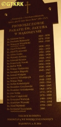 WRZALIŃSKI Vincent - Commemorative plaque, St James the Apostle parish church, Mąkoszyn, source: www.facebook.com, own collection; CLICK TO ZOOM AND DISPLAY INFO