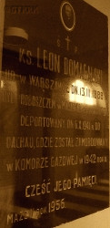 DOMAGALSKI Leo - Commemorative plaque, St John the Baptist parish church, Mazew, source: panaszonik.blogspot.com, own collection; CLICK TO ZOOM AND DISPLAY INFO