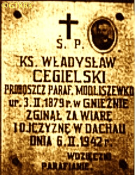 CEGIELSKI Vladislav - Commemorative plaque, parish church, Modliszewko, source: www.wtg-gniazdo.org, own collection; CLICK TO ZOOM AND DISPLAY INFO
