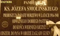 SMOLIŃSKI Joseph Tomislav - Commemorative plaque, Transfiguration parish church, Morzewo, source: mojekaczory.pl, own collection; CLICK TO ZOOM AND DISPLAY INFO