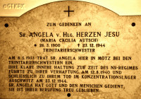 AUTSCH Mary Cecilia (Sr Angela Mary of the Holiest Heart of Jesus) - Commemorative plaque, parish church, Mötz, source: www.tyrol-guide.com, own collection; CLICK TO ZOOM AND DISPLAY INFO