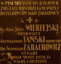 WIERZEJSKI Joseph - Commemorative plaque, St John the Baptist church, Mszczonów, source: www.rowery.olsztyn.pl, own collection; CLICK TO ZOOM AND DISPLAY INFO