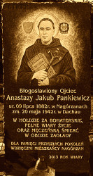 PANKIEWICZ James (Fr Anastasius) - Monument, parish church, Nagórzany, source: pl.wikipedia.org, own collection; CLICK TO ZOOM AND DISPLAY INFO