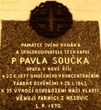 SOUĆEK John Baptist (Fr Paul) - Commemorative plague, chapel, Nesovice, Czech Rep., source: www.vets.cz, own collection; CLICK TO ZOOM AND DISPLAY INFO
