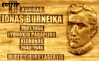 BURNEIKA John - Commemorative plaque, parish church, Lyudokiai, Lithuania, source: kmb.kvb.lt, own collection; CLICK TO ZOOM AND DISPLAY INFO