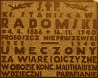 RADOMSKI Stanislav - Commemorative plaque, parish church, Niepruszewo, source: www.niepruszewo.republika.pl, own collection; CLICK TO ZOOM AND DISPLAY INFO