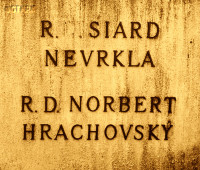 HRACHOVSKÝ Francis (Fr Norbert) - Commemorative plaque, momument, Nová Říše, source: www.vets.cz, own collection; CLICK TO ZOOM AND DISPLAY INFO