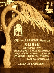KUBIK Henry (Fr Leander) - Tomb, parish cemetery, Nowe Kramsko, source: kramsko.pl.tl, own collection; CLICK TO ZOOM AND DISPLAY INFO