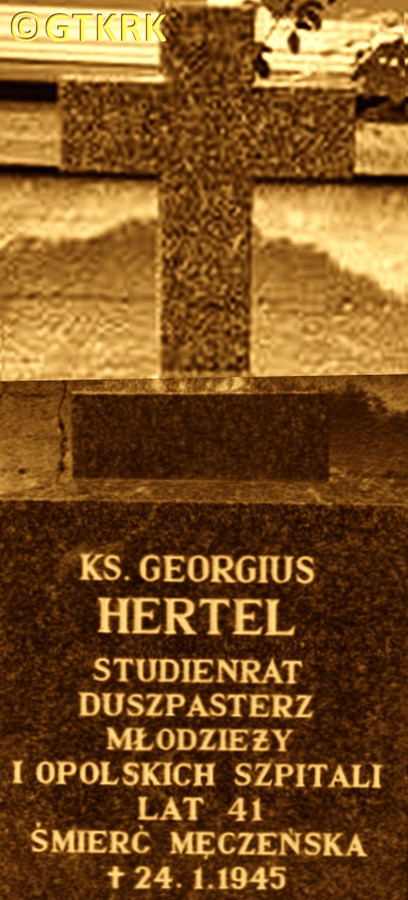 HERTEL George - Tomb, cemetery, Our Lady of Sorrows and St Adalbert church, Opole, source: skgd.pl, own collection; CLICK TO ZOOM AND DISPLAY INFO
