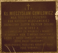 CHWIŁOWICZ Mieczyslav - Commemorative plaque, cenotaph, parish cemetery, Ostrowite, source: www.ostrowite.com, own collection; CLICK TO ZOOM AND DISPLAY INFO