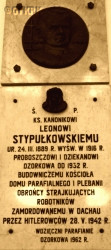STYPUŁKOWSKI Leo - Commemorative plaque, St Joseph parish church, Ozorków, source: panaszonik.blogspot.com, own collection; CLICK TO ZOOM AND DISPLAY INFO