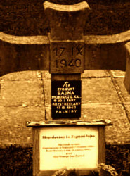 SAJNA Zygmunt - Cenotaf, cmentarz pomordowanych, Palmiry, źródło: www.nieobecni.com.pl, zasoby własne; KLIKNIJ by POWIĘKSZYĆ i WYŚWIETLIĆ INFO