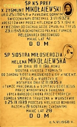 MIKOŁAJEWSKI Sigismund - Commemorative plaque, Our Lady Queen of Poland church, Parzniewice; source: thanks to Mr Andrew Filipek's kindness (private correspondence, 09.09.2018 and 09.10.2018), own collection; CLICK TO ZOOM AND DISPLAY INFO