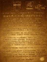 CZARTORYSKI John Baptist Francis (Fr Michael) - Commemorative plaque, Pełkinie palace, source: naszepogorze.blogspot.com, own collection; CLICK TO ZOOM AND DISPLAY INFO