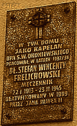 FRELICHOWSKI Steven Vincent - Commemorative plaque, Pelplin, source: www.niedziela.diecezja.torun.pl, own collection; CLICK TO ZOOM AND DISPLAY INFO
