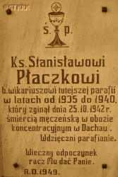 PŁACZEK Stanislav - Commemorative plaque, parish cemetery, Pępowo, source: www.pepowo.pl, own collection; CLICK TO ZOOM AND DISPLAY INFO