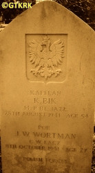 BIK Emanuel (Fr Charles) - Tomb, Wellshill military cemetery, Perth, Scotland, source: www.mojaszkocja.com, own collection; CLICK TO ZOOM AND DISPLAY INFO