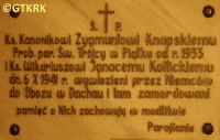KNAPSKI Sigismund - Commemorative plaque, Holy Trinity parish church, Piątek, source: lodz-andrzejow.pl, own collection; CLICK TO ZOOM AND DISPLAY INFO