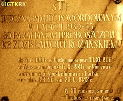 RÓŻAŃSKI Zdislav - Commemorative plaque, parish church, Pieczew, source: lodz-andrzejow.pl, own collection; CLICK TO ZOOM AND DISPLAY INFO
