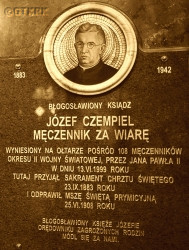 CZEMPIEL Joseph Matthew - Commemorative plaque, Holy Mary of Justice and Social Compassion sanctuary, Piekary Śląskie, source: slideplayer.pl, own collection; CLICK TO ZOOM AND DISPLAY INFO