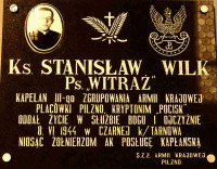 WILK Stanislav - Commemorative plaque, St John the Baptist church, Pilzno, source: www.miejscapamiecinarodowej.pl, own collection; CLICK TO ZOOM AND DISPLAY INFO