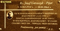 GÓRSZCZYK Joseph (Fr Josefa) - Commemorative plaque, parish church, Pisarzowa, source: rzeszow.pijarzy.pl, own collection; CLICK TO ZOOM AND DISPLAY INFO