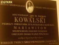 KOWALSKI John (Abp Mary Michael) - Commemorative plaque, Temple of Mercy and Charity – Mariavite cathedral, Płock, source: commons.wikimedia.org, own collection; CLICK TO ZOOM AND DISPLAY INFO