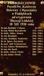 ROZWADOWSKI Michael - Commemorative plaque, St Catherine the Virgin and Martyr parish church, Poddębice, source: lodz-andrzejow.pl, own collection; CLICK TO ZOOM AND DISPLAY INFO