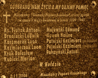 FIUTAK Anthony - Commemorative plaque, Annunciation church, Popowo Kościelne, source: fotoforum.gazeta.pl, own collection; CLICK TO ZOOM AND DISPLAY INFO