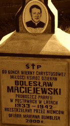 MACIEJOWSKI Bolesław - Grób, cmentarz parafialny, Postawy, źródło: postawyiokolice.blogspot.com, zasoby własne; KLIKNIJ by POWIĘKSZYĆ i WYŚWIETLIĆ INFO