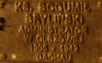 BRYLIŃSKI Bogumil - Commemorative plaque, Underground Resistance State monument, Poznań, source: own collection; CLICK TO ZOOM AND DISPLAY INFO