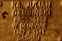 DEMBIŃSKI Julian - Commemorative plaque, Underground Resistance State monument, Poznań, source: own collection; CLICK TO ZOOM AND DISPLAY INFO