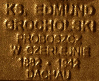 GROCHOLSKI Edmund - Commemorative plaque, Underground Resistance State monument, Poznań, source: own collection; CLICK TO ZOOM AND DISPLAY INFO
