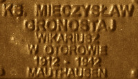 GRONOSTAJ Mieczyslav - Commemorative plaque, Underground Resistance State monument, Poznań, source: own collection; CLICK TO ZOOM AND DISPLAY INFO