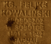 KOWALIŃSKI Felix - Commemorative plaque, Underground Resistance State monument, Poznań, source: own collection; CLICK TO ZOOM AND DISPLAY INFO