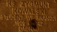 KOWALSKI Sigismund Marian - Commemorative plaque, Underground Resistance State monument, Poznań, source: own collection; CLICK TO ZOOM AND DISPLAY INFO