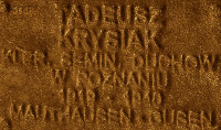 KRYSIAK Thaddeus - Commemorative plaque, Underground Resistance State monument, Poznań, source: own collection; CLICK TO ZOOM AND DISPLAY INFO