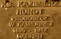 HUNDT Casimir - Commemorative plaque, Underground Resistance State monument, Poznań, source: own collection; CLICK TO ZOOM AND DISPLAY INFO
