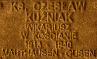 KUŹNIAK Ceslav - Commemorative plaque, Underground Resistance State monument, Poznań, source: own collection; CLICK TO ZOOM AND DISPLAY INFO