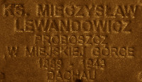 LEWANDOWICZ Mieczyslav Anthony - Commemorative plaque, Underground Resistance State monument, Poznań, source: own collection; CLICK TO ZOOM AND DISPLAY INFO