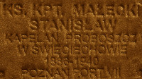 MAŁECKI Stanislav - Commemorative plaque, Underground Resistance State monument, Poznań, source: own collection; CLICK TO ZOOM AND DISPLAY INFO