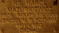 MAZURKIEWICZ Charles - Commemorative plaque, Underground Resistance State monument, Poznań, source: own collection; CLICK TO ZOOM AND DISPLAY INFO