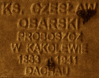 OBARSKI Ceslav - Commemorative plaque, Underground Resistance State monument, Poznań, source: own collection; CLICK TO ZOOM AND DISPLAY INFO