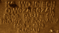 OWCZARCZAK Adalbert - Commemorative plaque, Underground Resistance State monument, Poznań, source: own collection; CLICK TO ZOOM AND DISPLAY INFO