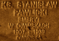 PAWLICKI Stanislav - Commemorative plaque, Underground Resistance State monument, Poznań, source: own collection; CLICK TO ZOOM AND DISPLAY INFO